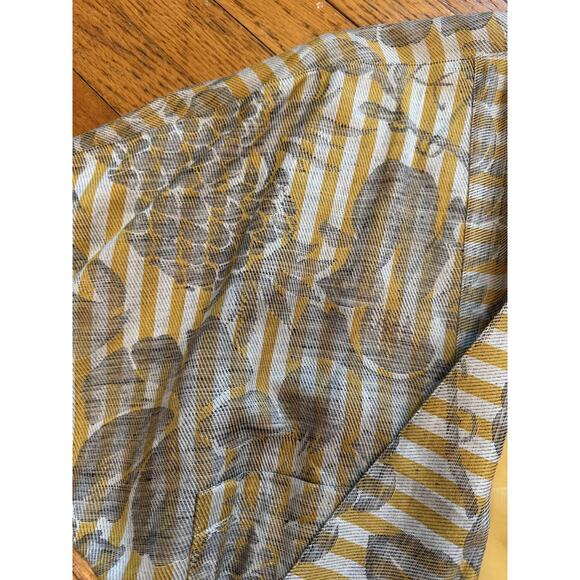 Michi Moon Kimono Jacket Womens Small Stripe Floral Japan Linen Sanyo - Picture 3 of 5